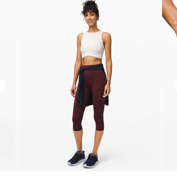 Lululemon fast and free crop legging - size 4 - garnet / maroon - Picture 5 of 10